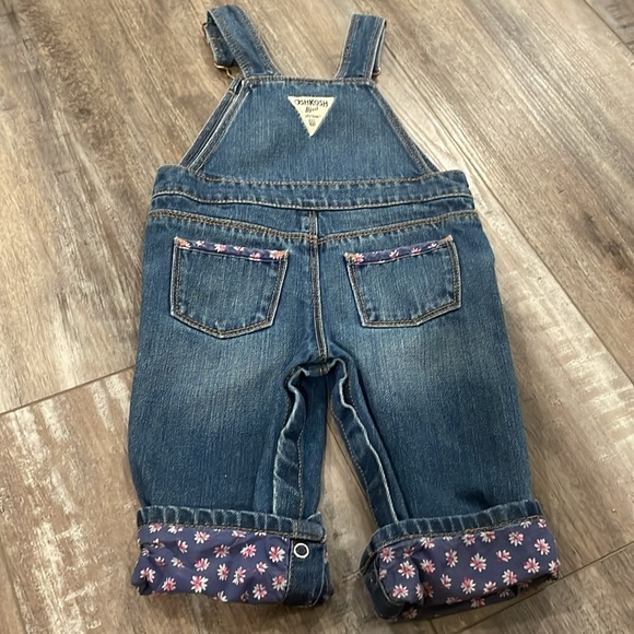 Oshkosh B’Gosh Overalls Denim Girls Floral size 12 months - Picture 4 of 6